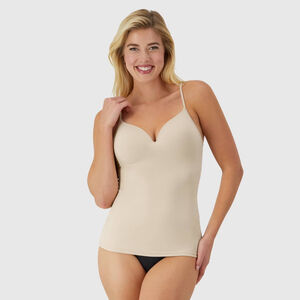 MAIDENFORM Beige SHAPEWEAR Firm Shaping WIRELESS CAMI Molded Foam Cups WOMENS L